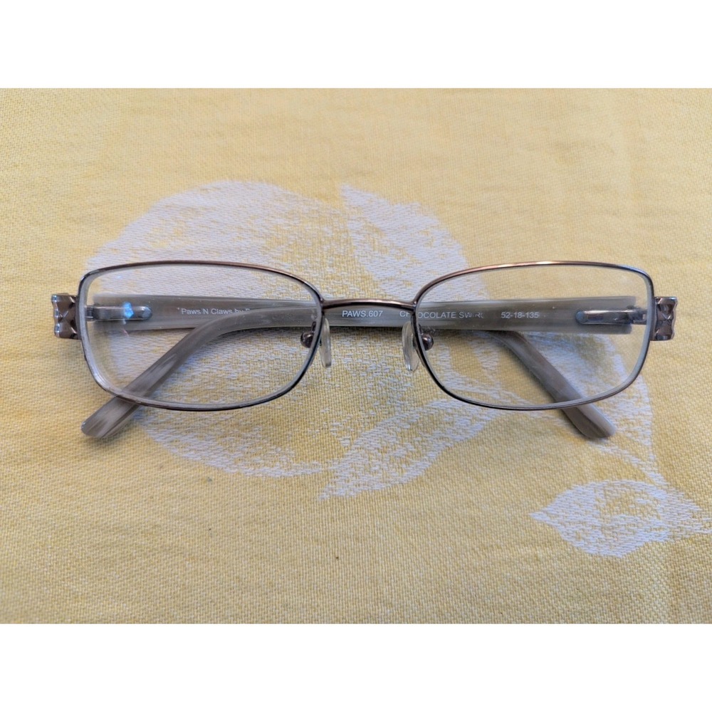 Paws Eyeglasses Frame PAWS-607 Women's Metal Square Full Rim 52-18-135